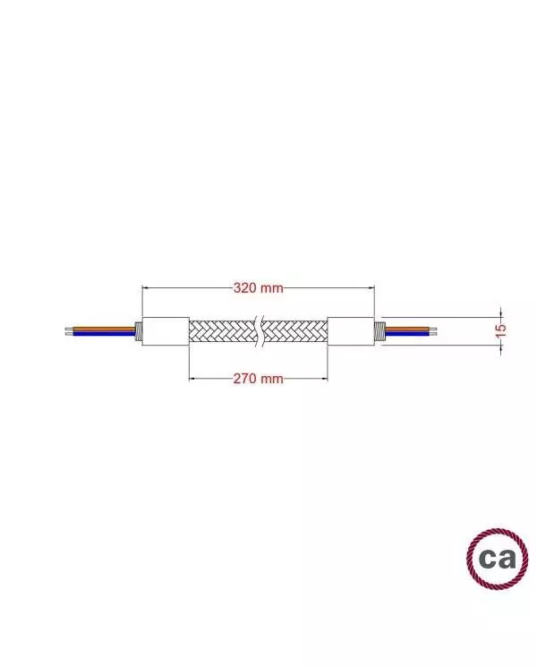 Kit Creative Flex flexibles gewebeummanteltes Kabelrohr, RM76 zartblau mit Metallenden