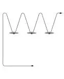 Lumet Lichterkettensystem 'Maiolica', 10 m lang, mit Textilkabel, 3 Fassungen und Lampenschirmen, Haken und schwarzem Stecker