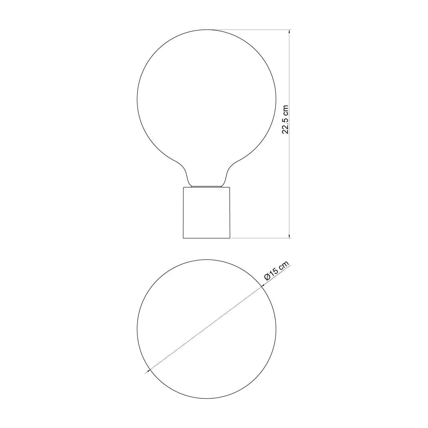 Wandleuchte mit Globe Glühbirne mit Porzellan-Effekt - Waterproof IP44