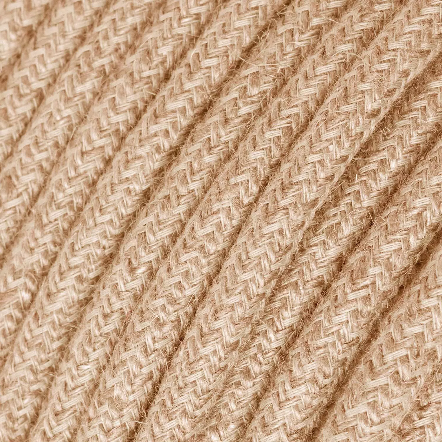 Ultra Soft Elektrokabel aus Silikon mit Ummantelung aus Naturleinen Jute - RN06 rund 2x0,75