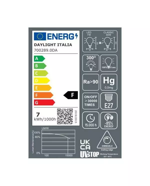 Gold Kopfspiegel Drop A60 LED-Glühbirne 7W 660Lm E27 2700K Dimmbar