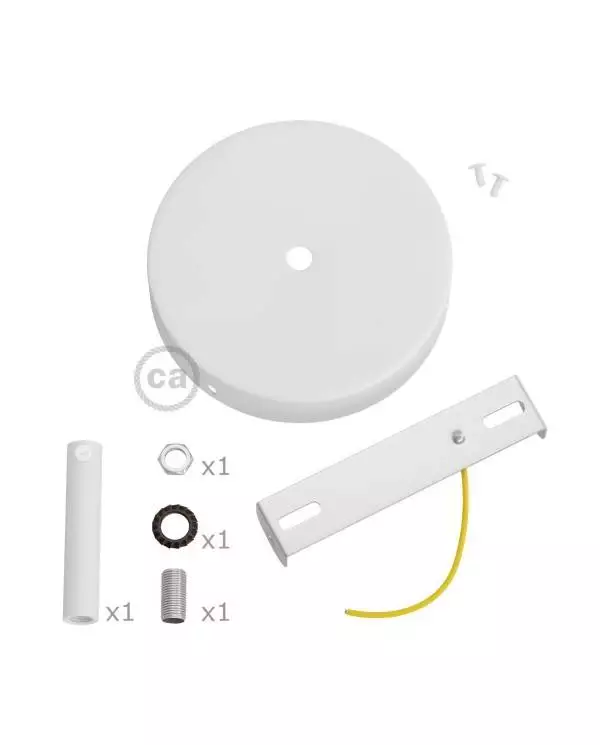 Zylindrischer Lampenbaldachin Kit aus Metall mit 7 cm Kabelklemme