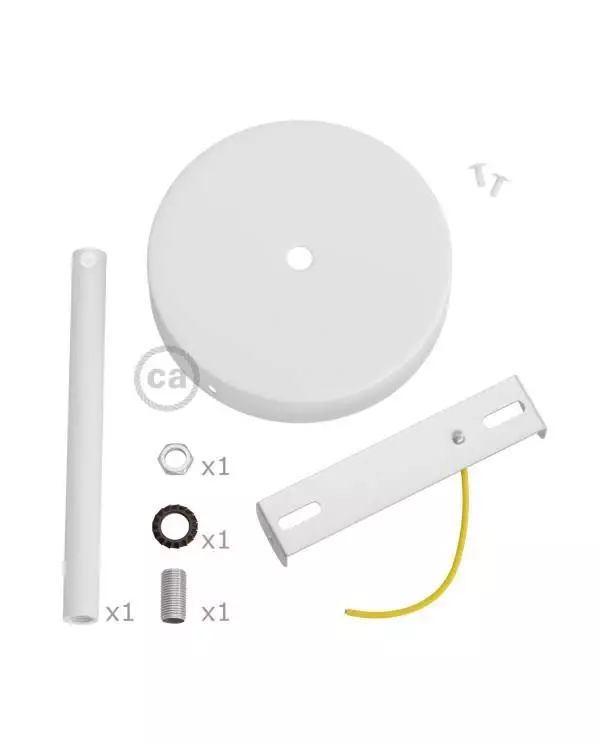 Zylindrischer Lampenbaldachin Kit aus Metall mit 15 cm Kabelklemme