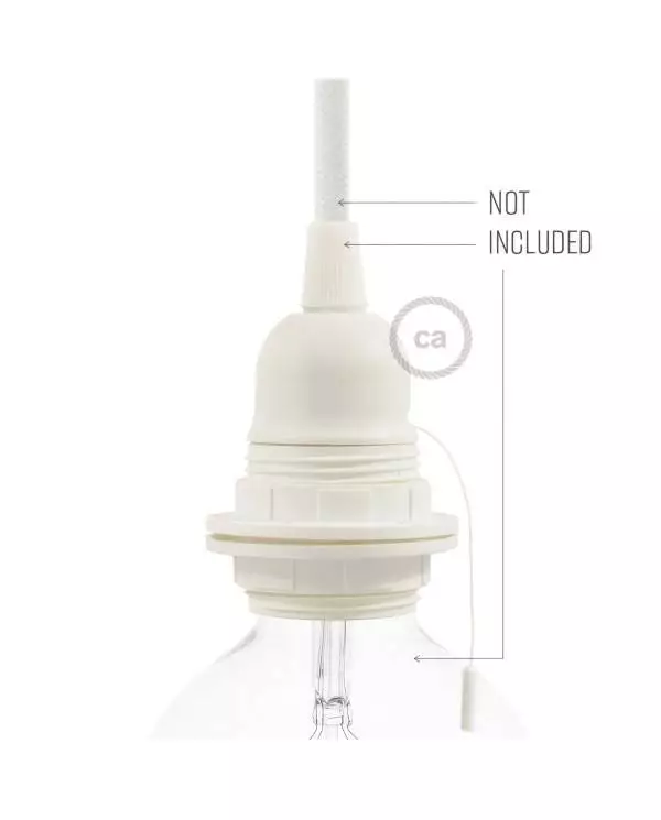 E27-Lampenfassungs-Kit aus Thermoplastisches mit Doppelklemmring und Zugschalter für Lampenschirme