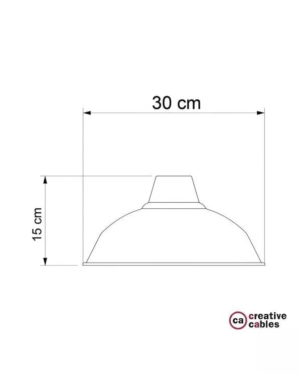 Lampenschirm Bistrot aus lackiertem Metall mit E27-Anschluss, 30 cm Durchmesser