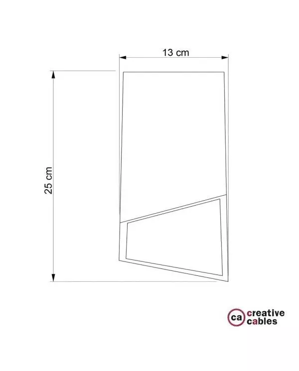 Lampenschirm Prisma aus Zement mit Kabelklemme und E27 Fassung zum Aufhängen