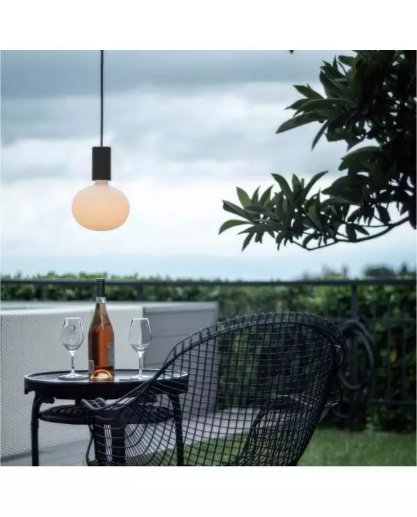 EIVA ELEGANT Outdoor-Pendelleuchte mit 1,5 m Textilkabel, Silikon-Lampenbaldachin und Lampenfassung, IP65 wasserdicht