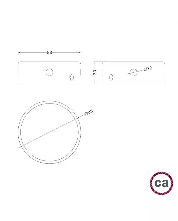 Kit runder Mini-Baldachin aus Holz mit 4 seitlichen Löchern (Auslassverbindung)