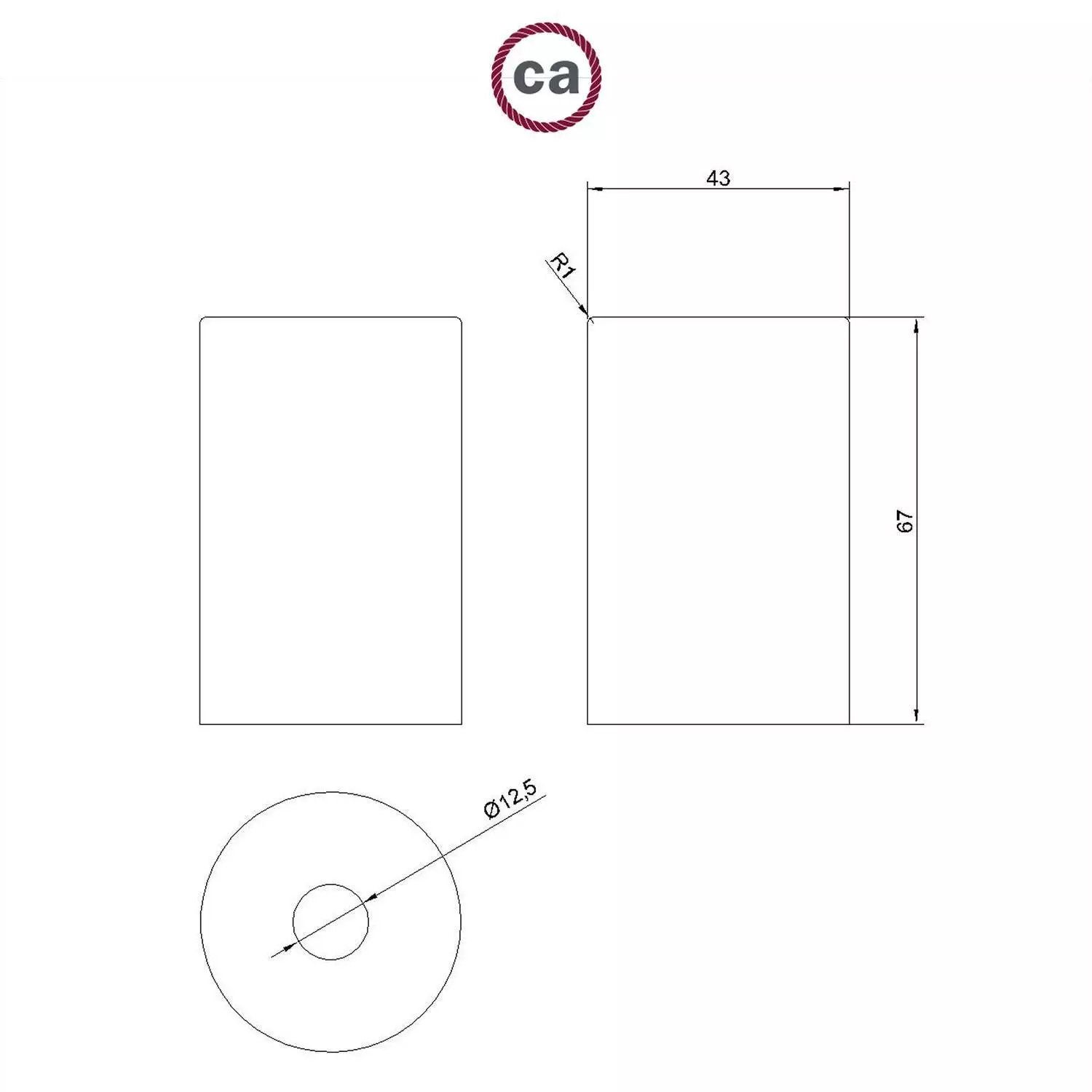 Kit E27 Pastell Lampenfassung aus Metall mit verdeckter Zugentlastung