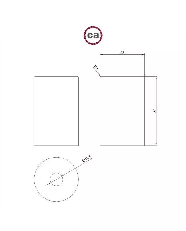 Kit E27 Pastell Lampenfassung aus Metall mit verdeckter Zugentlastung