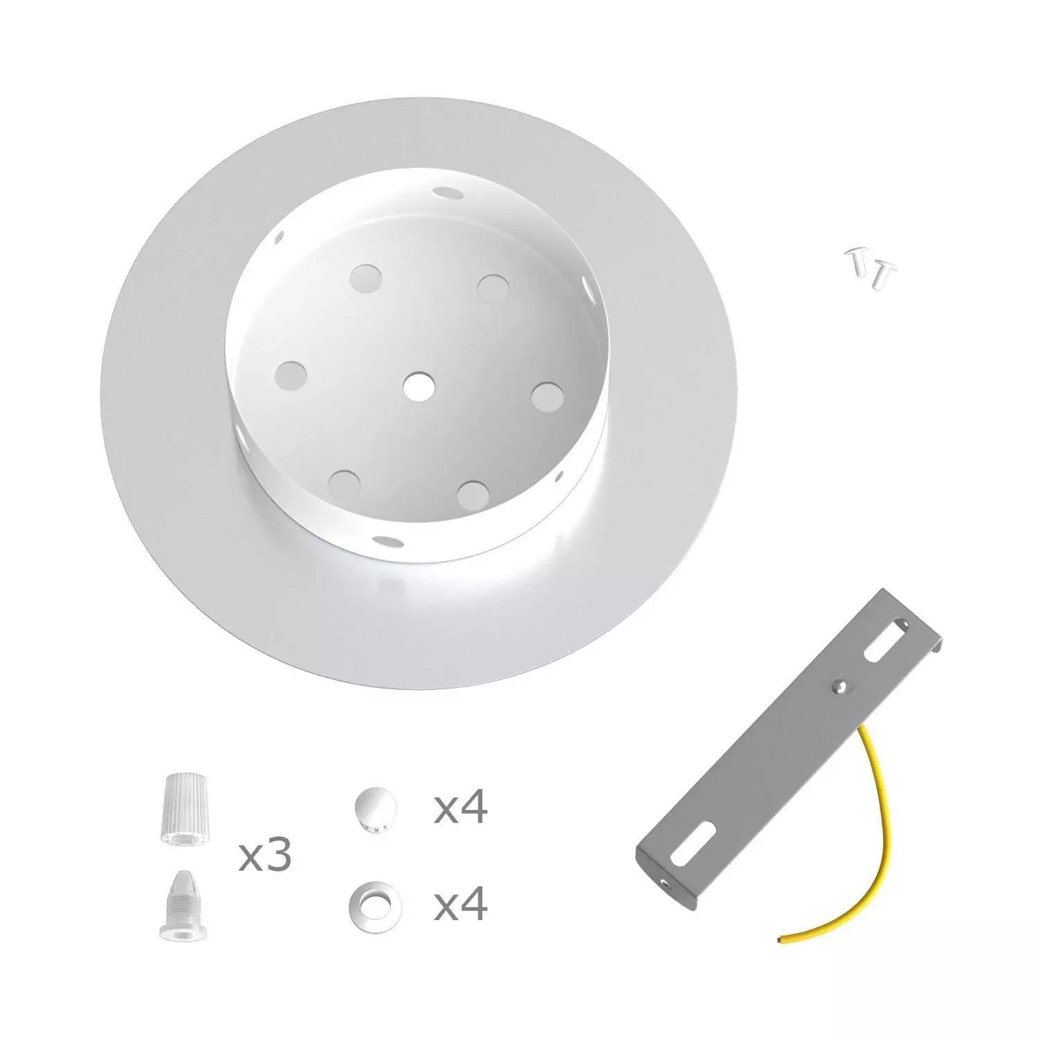 Rundes 3 Inline-Löcher und 4 Seitenlöchern Lampenbaldachin Kit, Rose-One-Abdeckung, 200 mm Durchmesser- PROMO