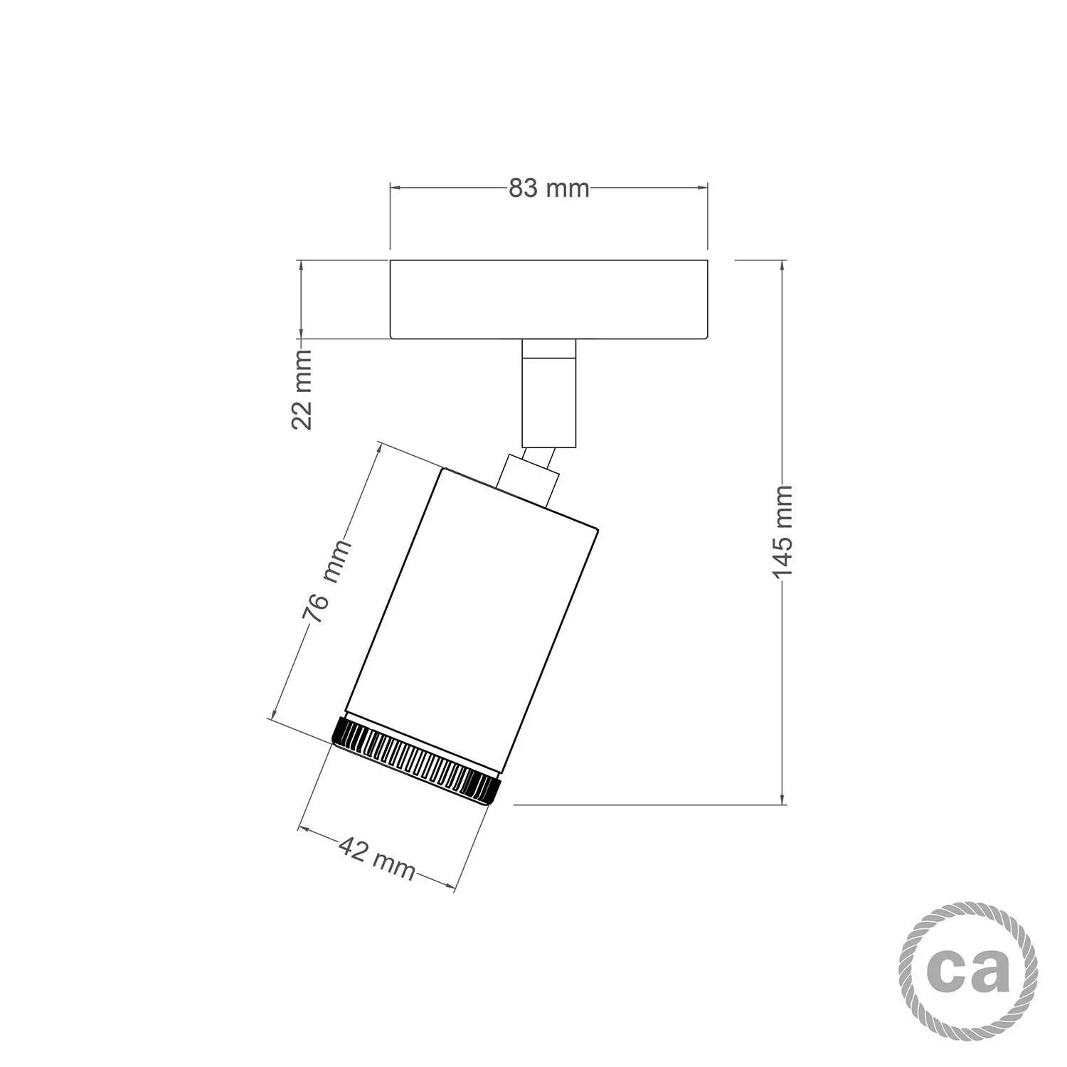 Fermaluce Mini Spotlight Strahler GU1d0, verstellbare Wand- oder Deckenleuchte mit Schwenkgelenk