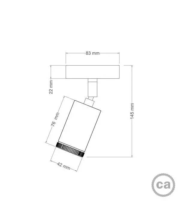 Fermaluce Mini Spotlight Strahler GU1d0, verstellbare Wand- oder Deckenleuchte mit Schwenkgelenk