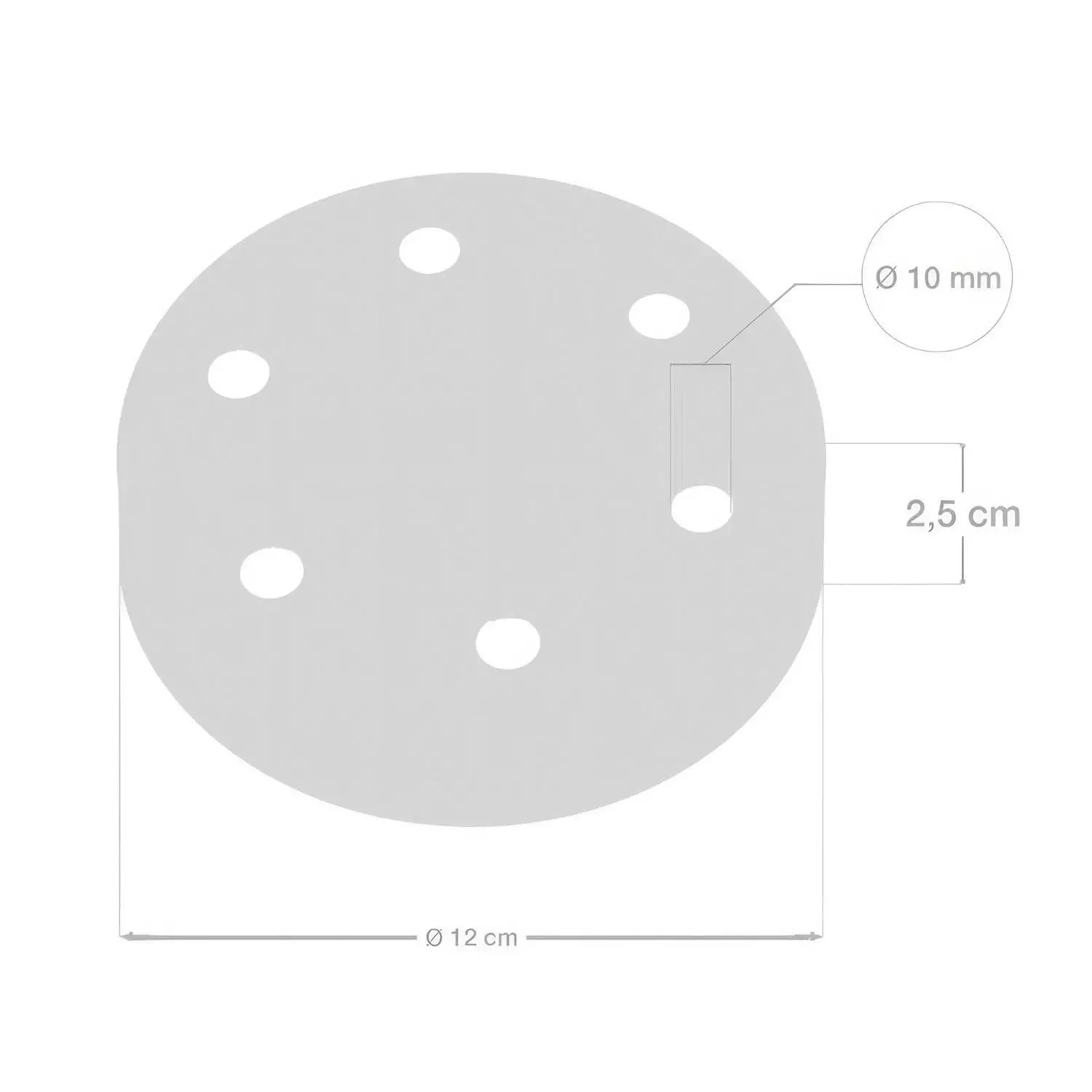 Kit zylindrischer Metall-Lampenbaldachin mit 6 Löchern