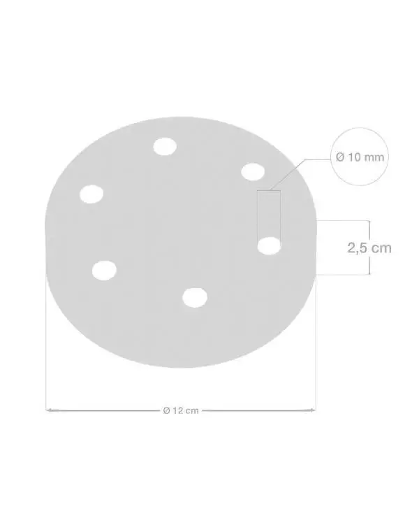 Kit zylindrischer Metall-Lampenbaldachin mit 6 Löchern