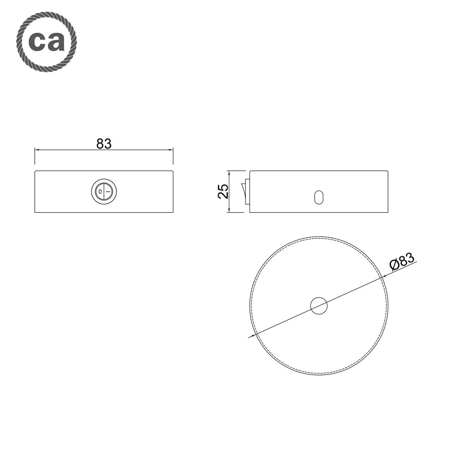 Kit zylinderförmiger Mini Metall-Lampenbaldachin mit Schalter