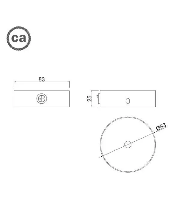 Kit zylinderförmiger Mini Metall-Lampenbaldachin mit Schalter