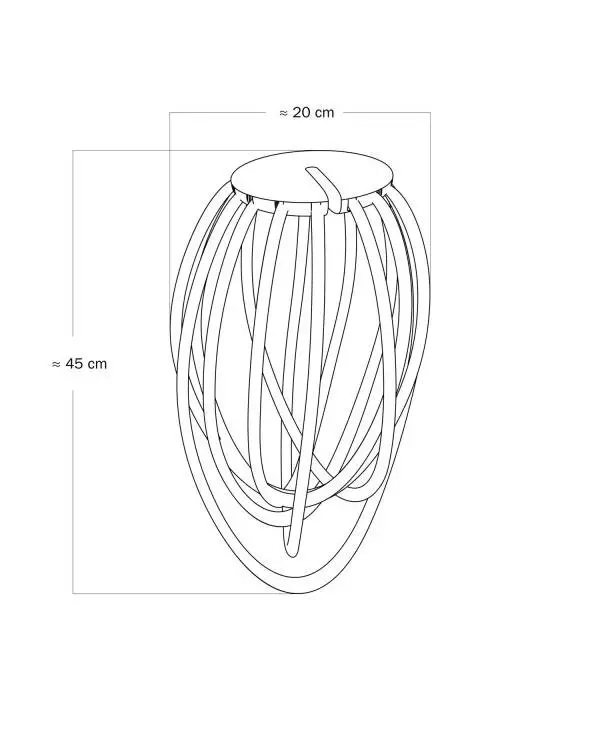 Lampenschirm Cablò in schwarz, 100 cm