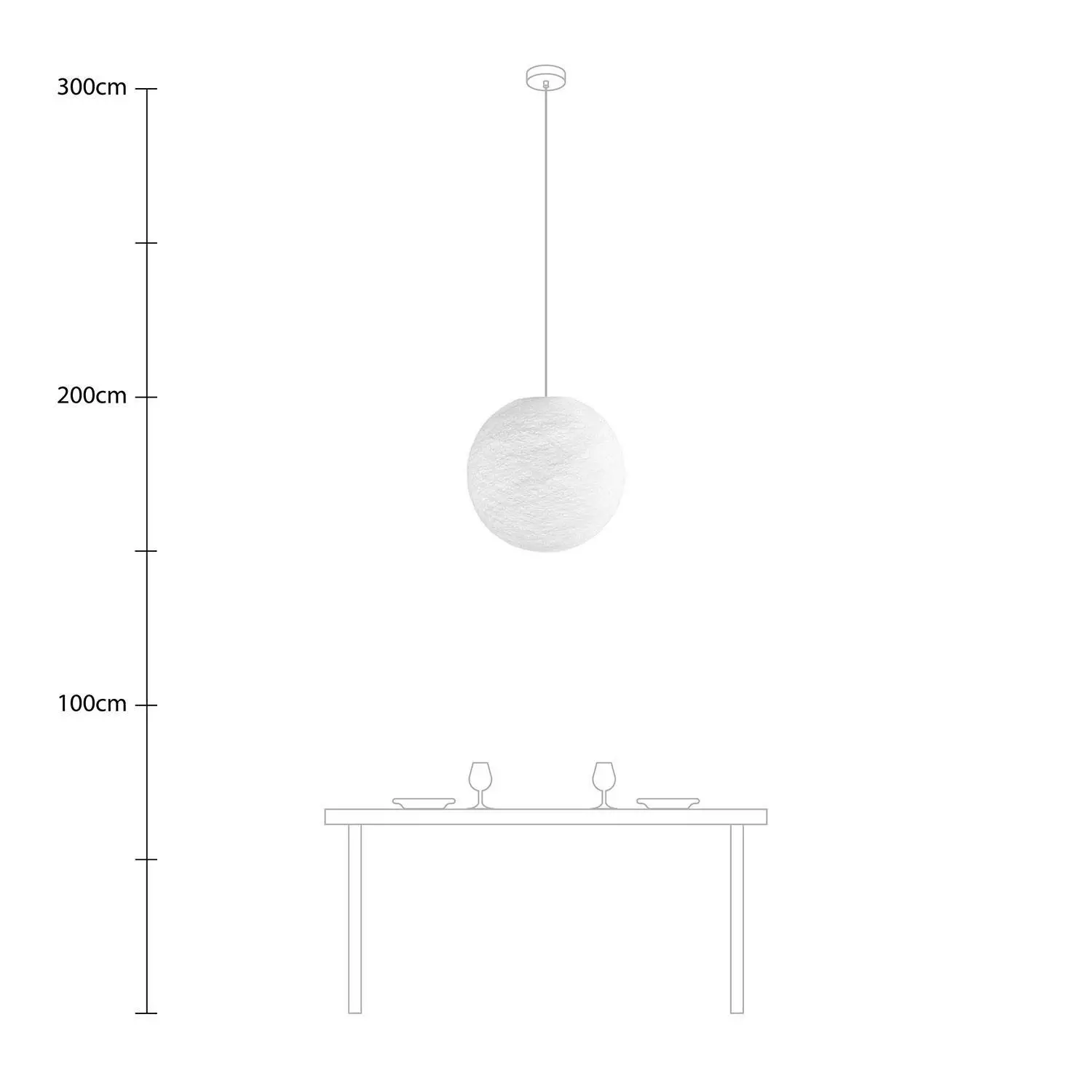 Lampenschirm aus Garn Modell Sfera Light, handgefertigt