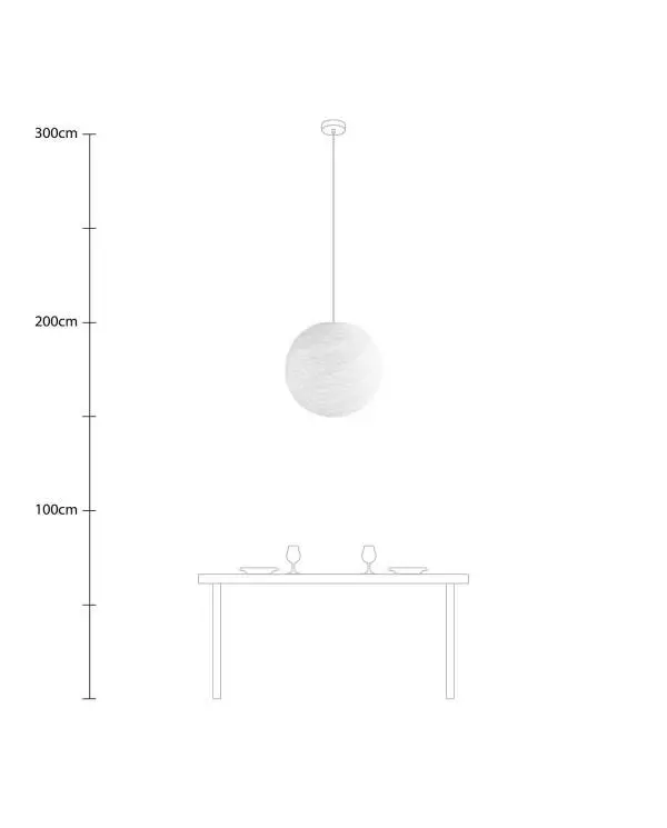 Lampenschirm aus Garn Modell Sfera Light, handgefertigt