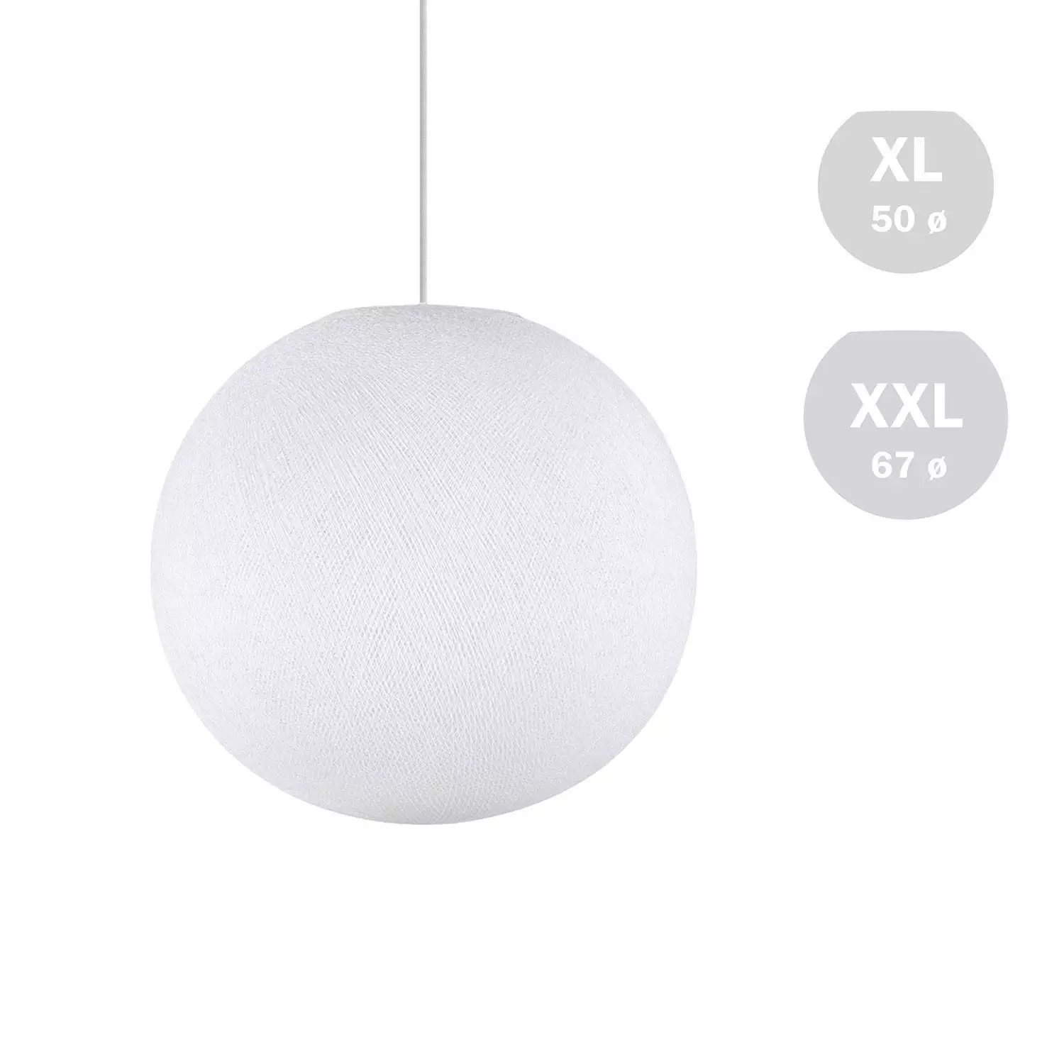 Lampenschirm aus Garn Modell Sfera Light, handgefertigt