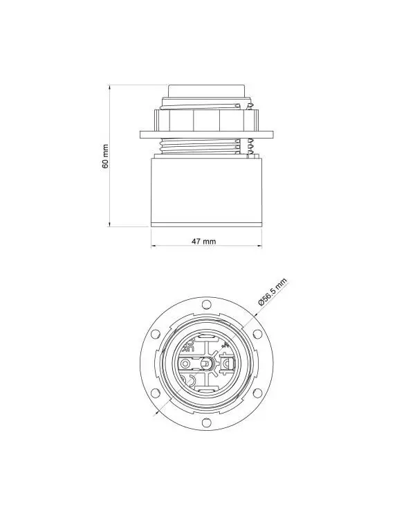 E27 Lampenfassung für Lampenschirm für Wand oder Decke - Waterproof IP44