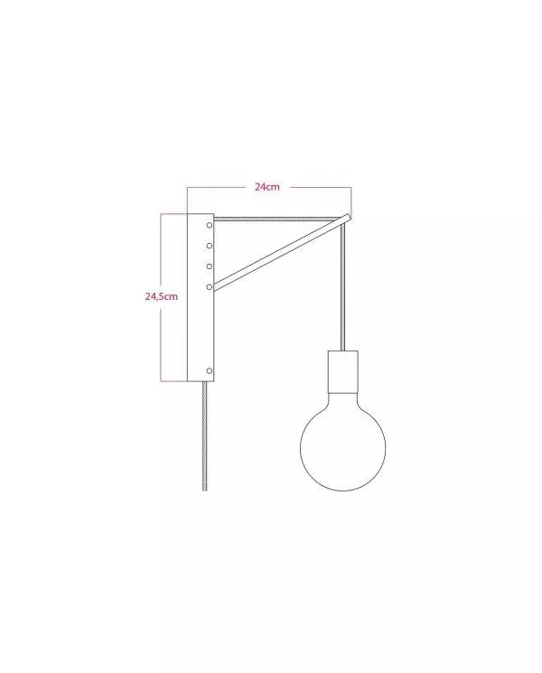 Holz-Wandleuchte mit 2-poligem Stecker