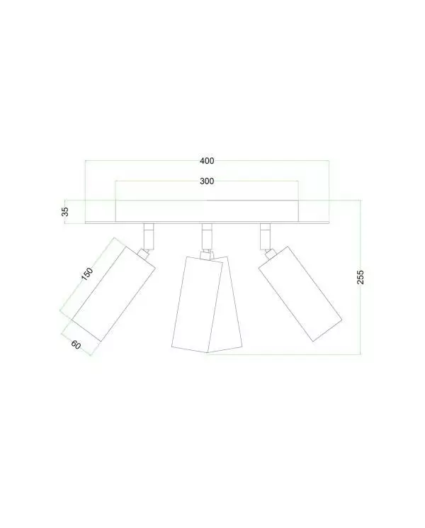 Leuchte mit 4 Strahlern, mit Tub-E14 Lampenschirmen und rundem XXL Rose-One Baldachin