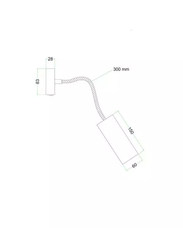 Fermaluce Flex 30 Leuchte mit Mini Baldachin mit Schalter und Strahler mit Tub-E14 Lampenschirm