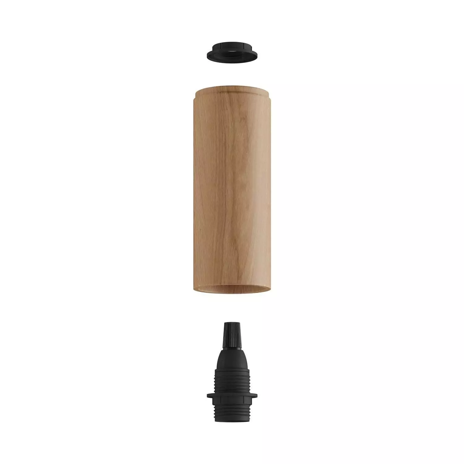 Fermaluce Flex 30 Leuchte mit Mini Baldachin aus Holz und Strahler mit Tub-E14 Lampenschirm