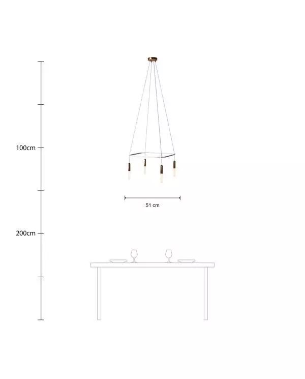 Deckenleuchte Cage P-Light mit 4 Aufhängungen