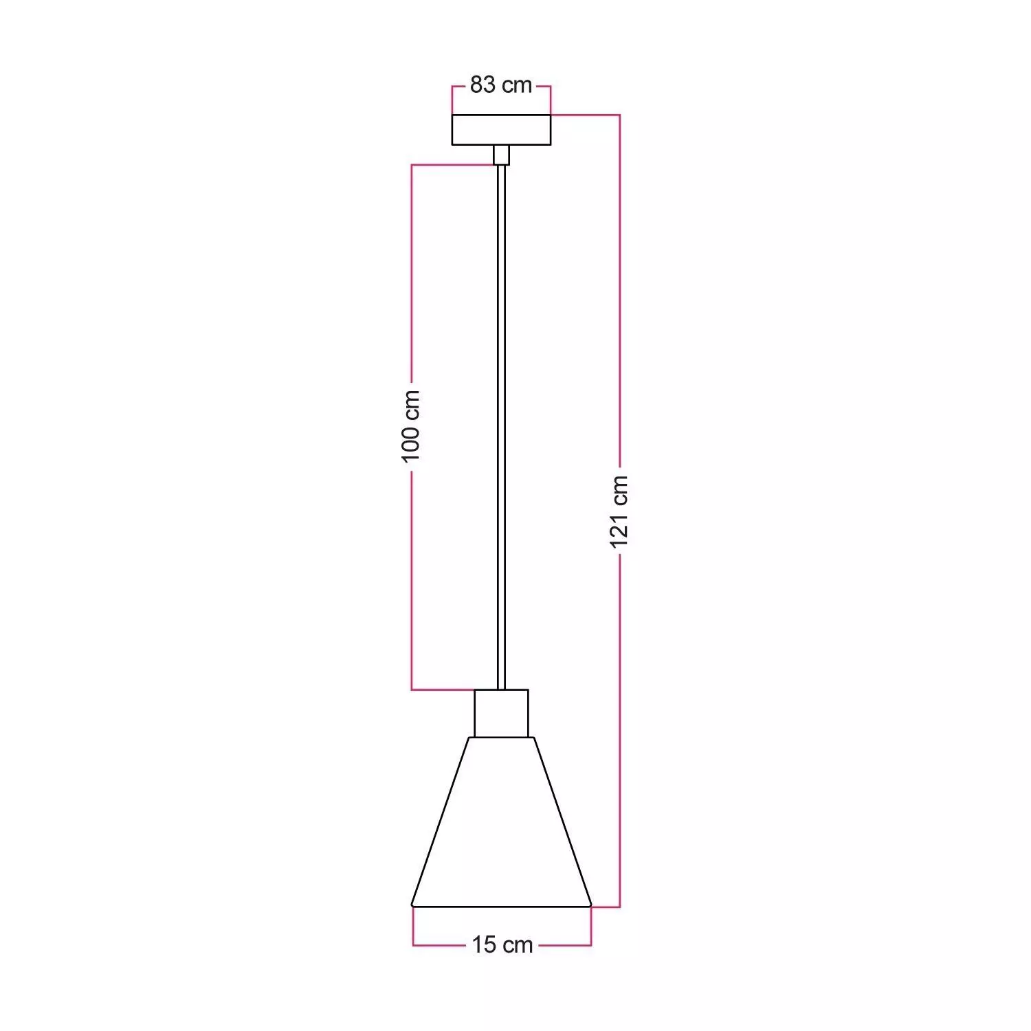 Pendelleuchte mit kegelförmigem Lampenschirm aus Holz