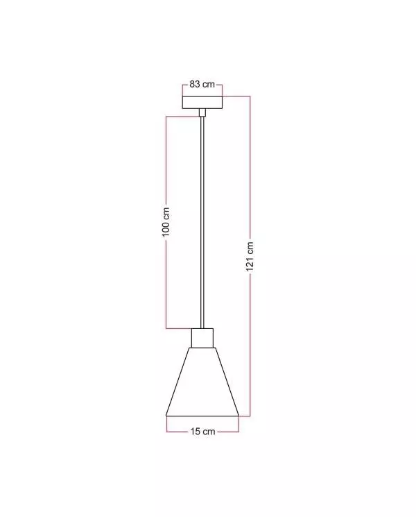 Pendelleuchte mit kegelförmigem Lampenschirm aus Holz