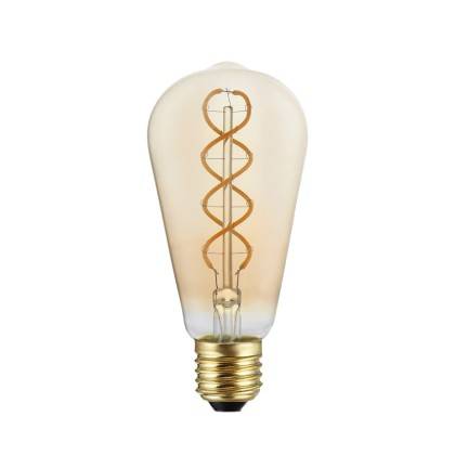 Goldfarbene LED-Glühbirne B01 Linie 5V Spiralfilament Edison ST64 1,3W 80Lm E27 2500K Dimmbar