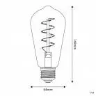 LED Glühbirne Golden Carbon Line Spiral-Filament Edison ST64 4W 250Lm E27 1800K Dimmbar - C04