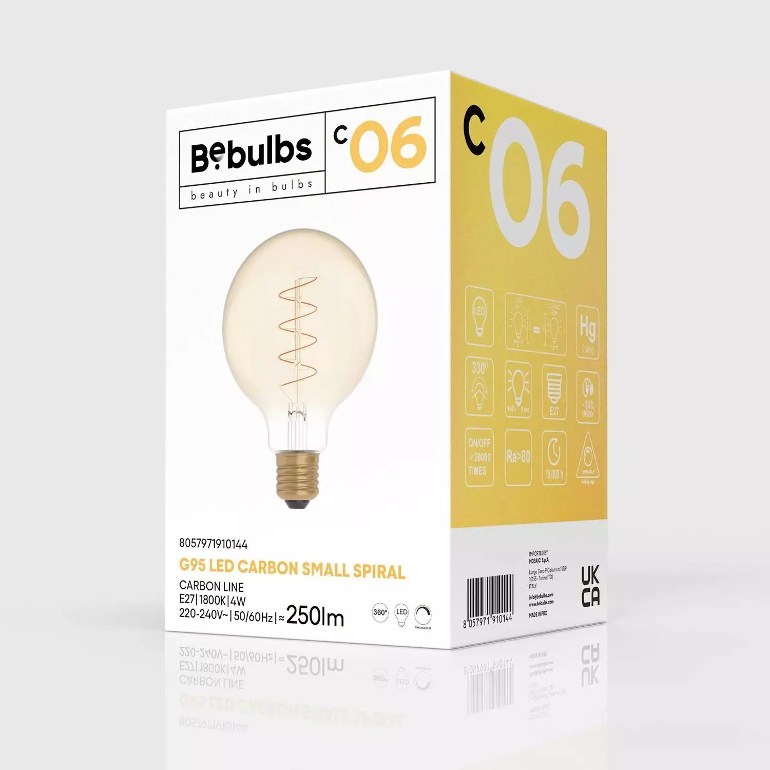 LED Glühbirne Golden Carbon Line Spiral-Filament Globe G95 4W 250Lm E27 1800K Dimmbar - C06