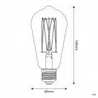 LED Glühbirne Golden Carbon Line Cage Filament Edison ST64 7W 640Lm E27 2700K Dimmbar - C54