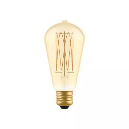 LED Glühbirne Golden Carbon Line Cage Filament Edison ST64 7W 640Lm E27 2700K Dimmbar - C54