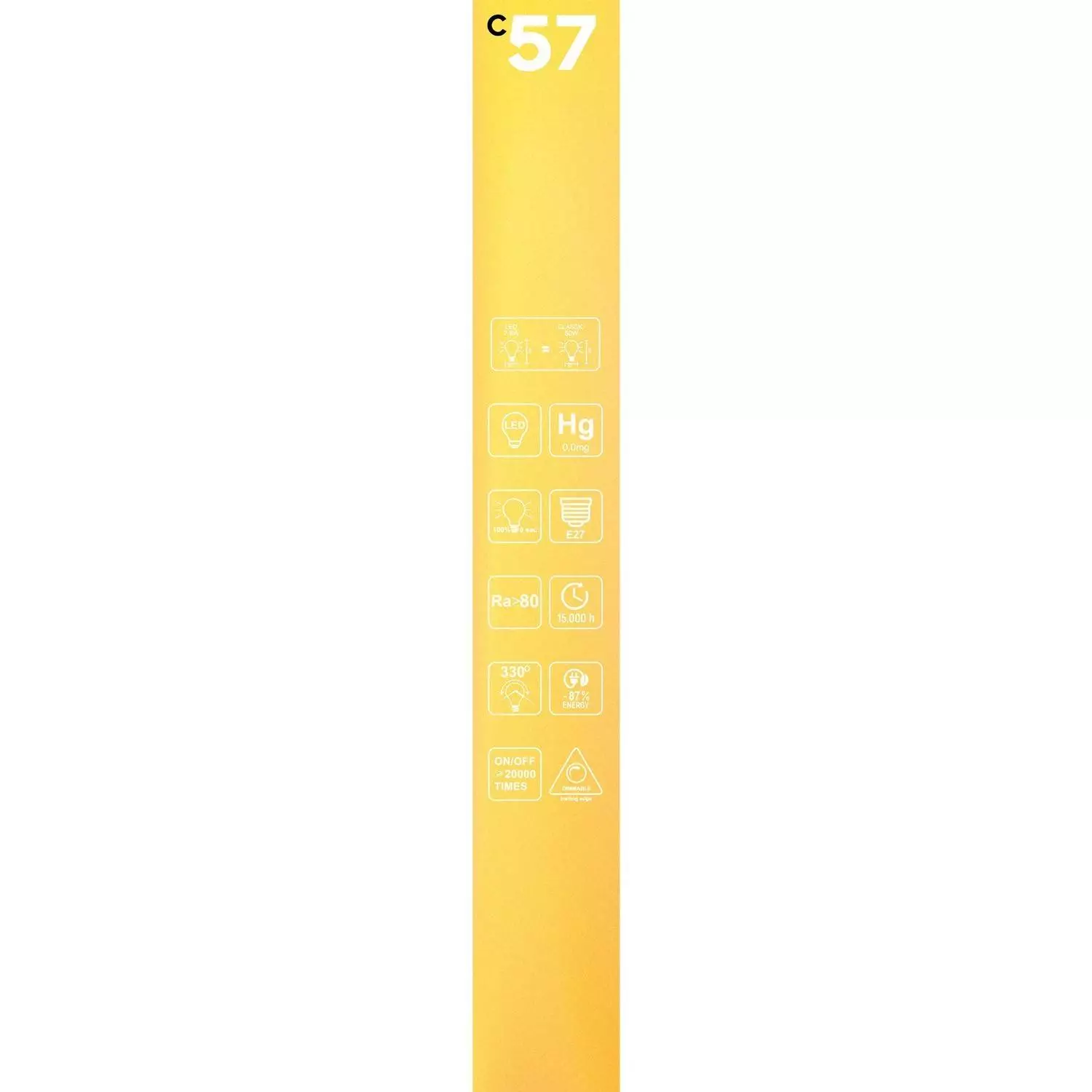 LED Glühbirne Golden Carbon Line, längliche Form T32X300 7W 806Lm E27 2700K Dimmbar - C57