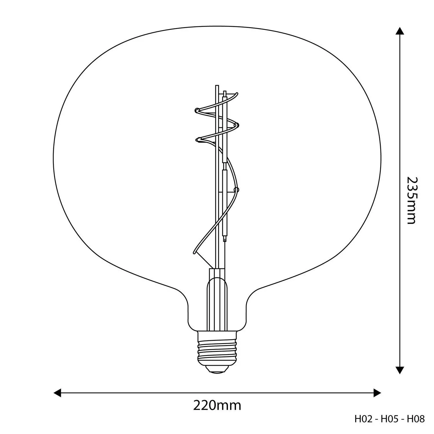 LED Glühbirne Smoky Ellipse 220 10W 470Lm E27 1800K Dimmbar - H08