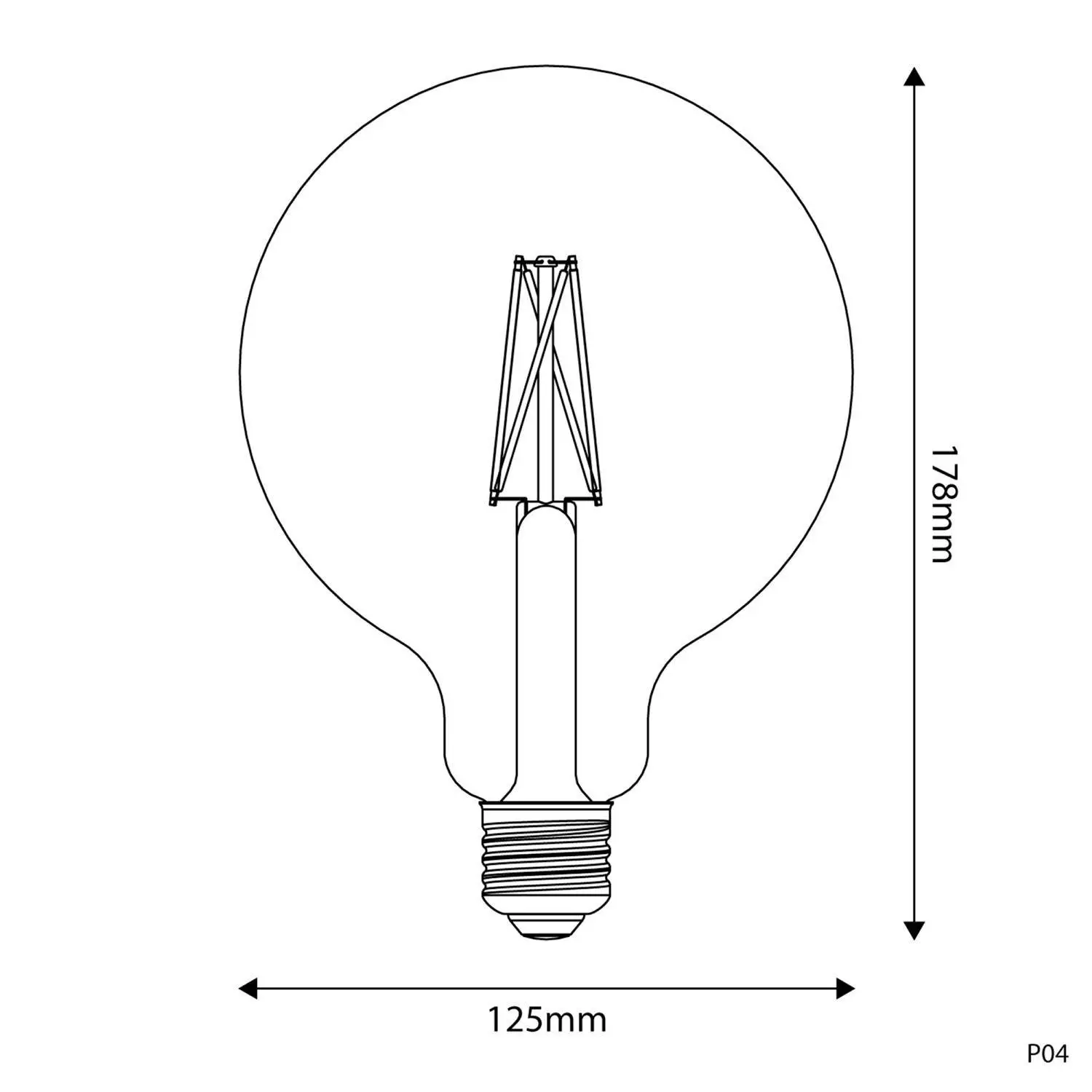 LED Glühbirne mit Porzellan-Effekt CRI 95 G125 7W 640Lm E27 2700K Dimmbar - P04