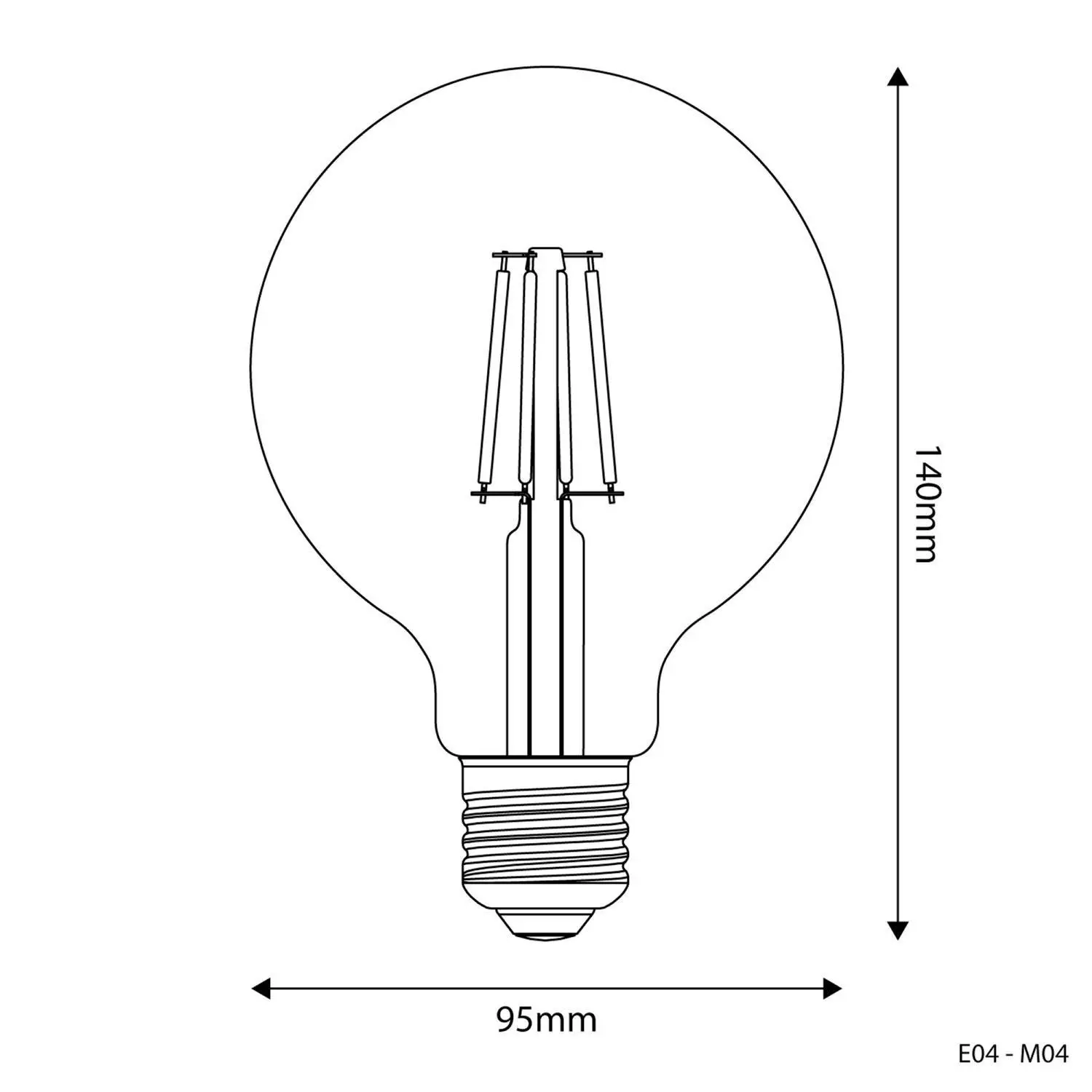 LED Glühbirne Globe G95, mattweiß 4W 470Lm E27 2700K - M04