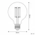 LED Glühbirne Globe G95, transparent 7W 806Lm E27 2700K dimmbar - T03