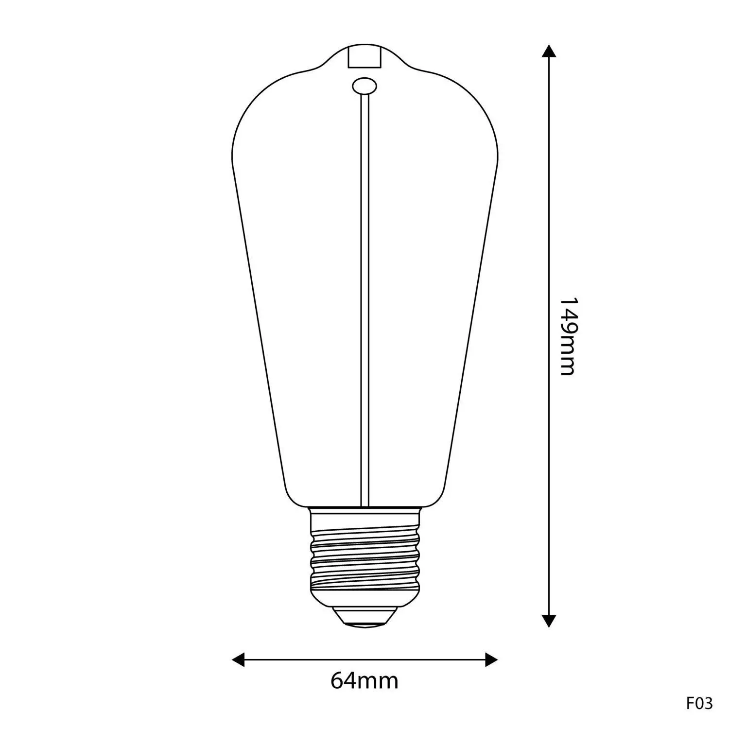 LED Glühbirne Magnetic Deco Line Edison ST64 Smoky, 2,2W 60Lm E27 1800K - F03