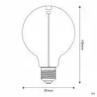 LED Glühbirne Magnetic Deco Line Globe G95 Smoky, 2,2W 60Lm E27 1800K - F04