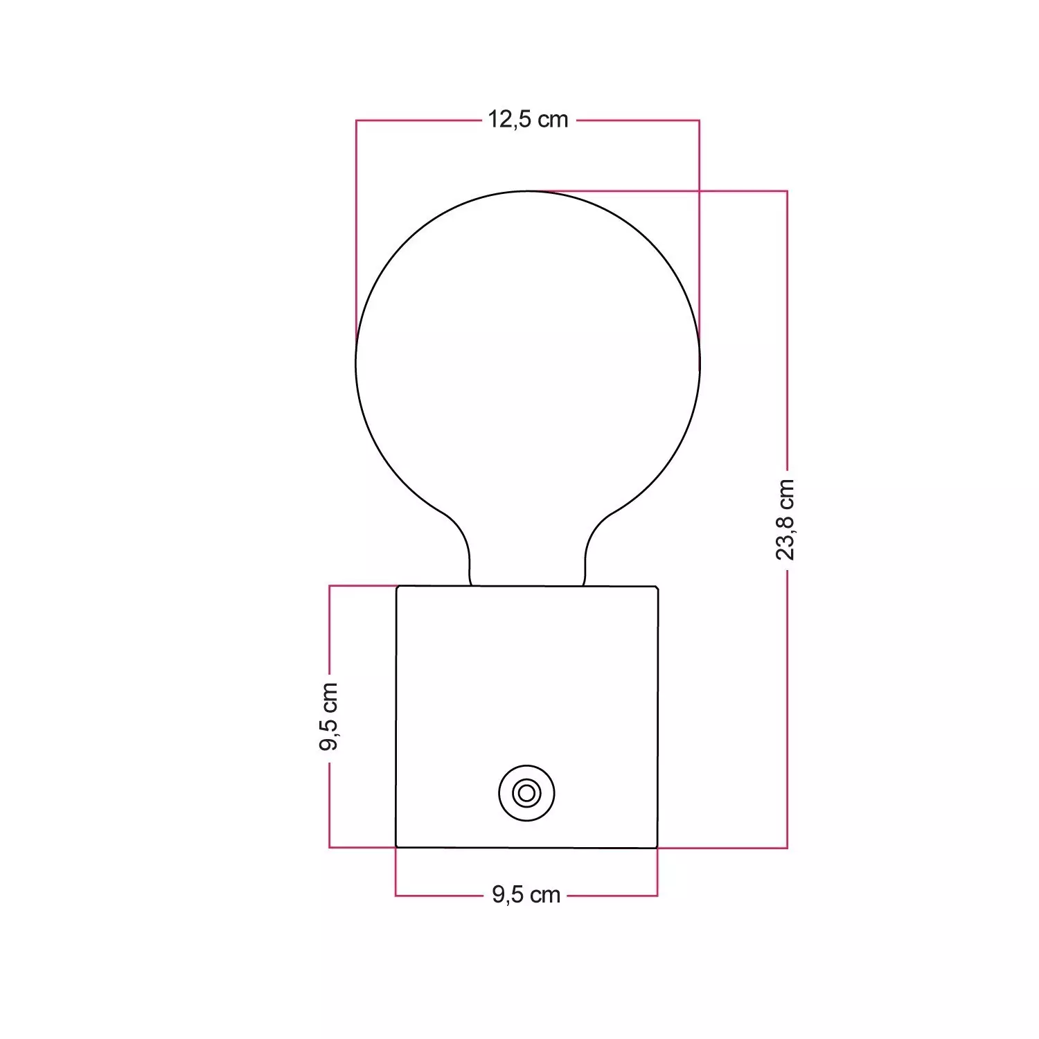 Tragbare, wiederaufladbare Leuchte Cabless03 mit Globus-G125-Glühbirne