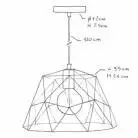 Pendelleuchte inklusive Glühbirne, Textilkabel, Dome Lampenschirm und Metall-Zubehör - Made in Italy