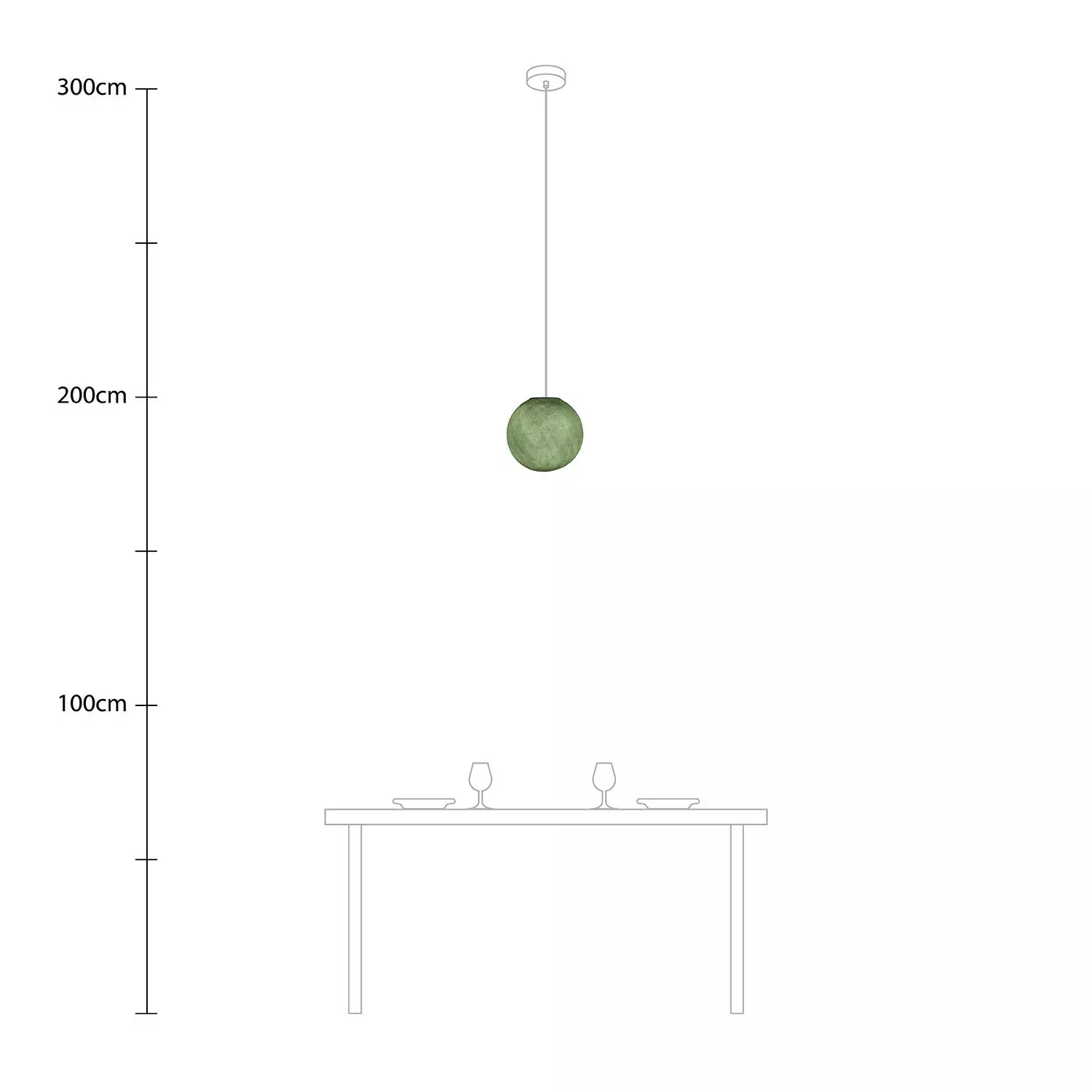 Pendelleuchte mit kugelförmigem Lampenschirm Sfera