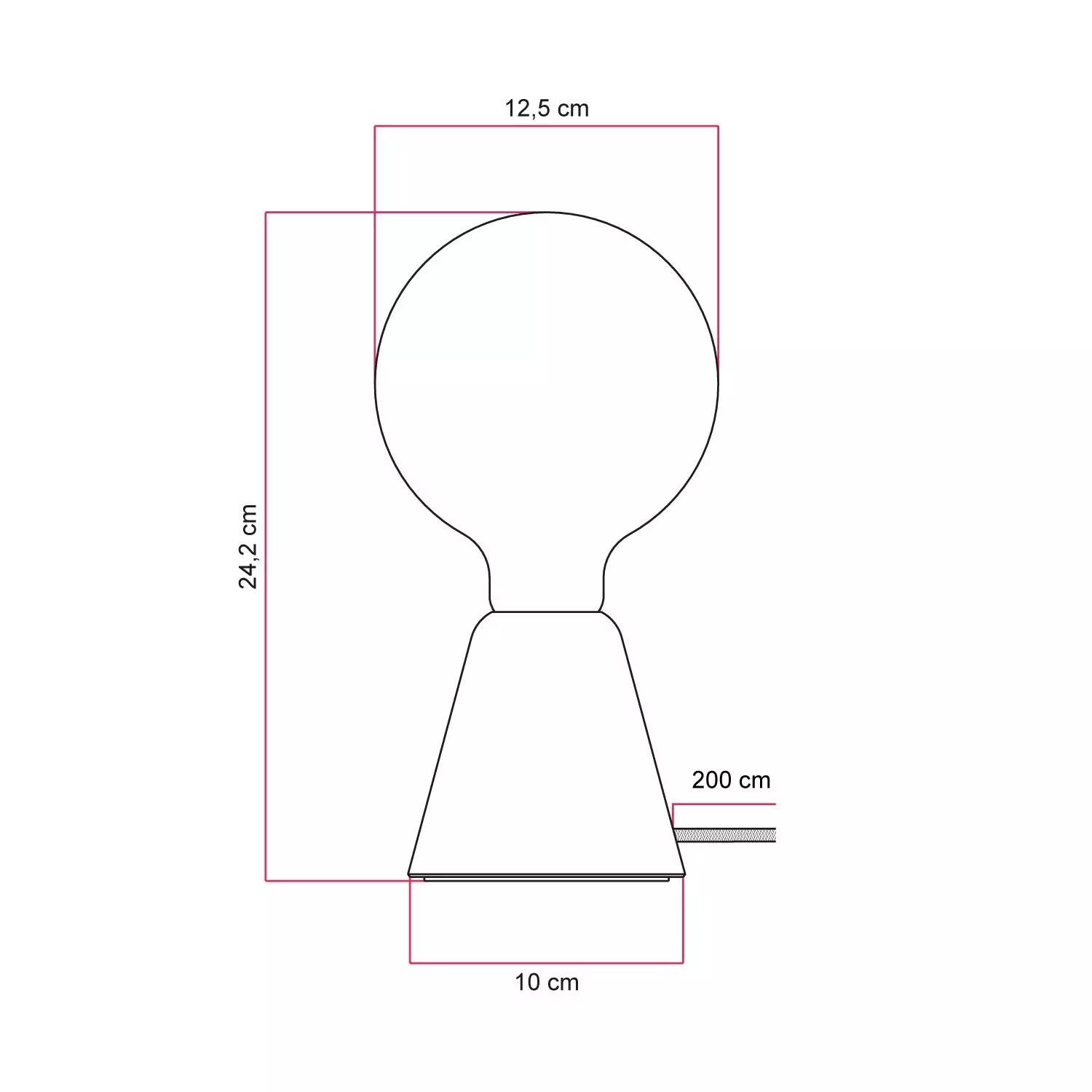 Tischlampe mit Eschenholzsockel und transparenter Glühbirne