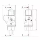 Schwarzer Schukostecker mit 16A 250V IP44-Gewindering für das EIVA-System